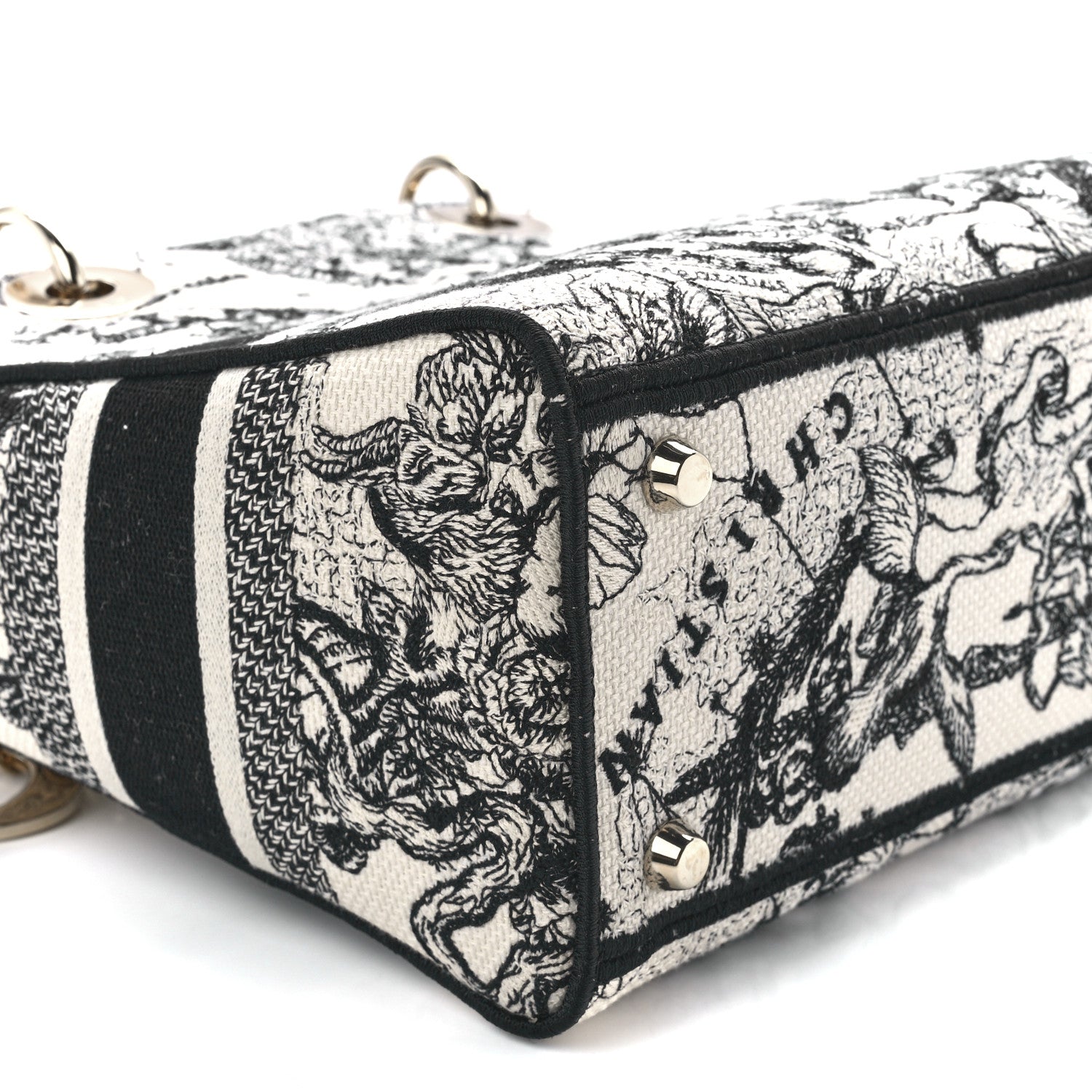 Christian Dior Canvas Embroidered Zodiac Toile De Jouy Medium Lady D-Lite Latte 10 of 11
