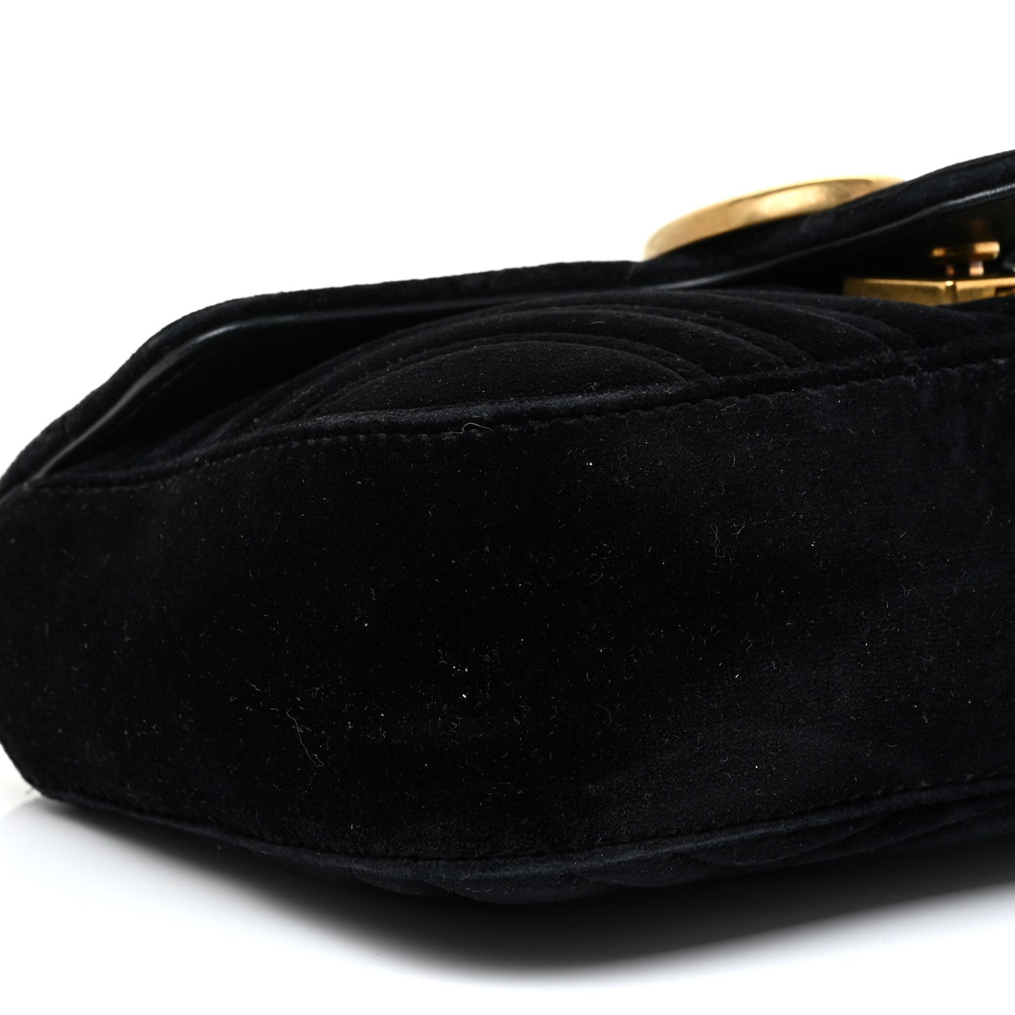Velvet Matelasse Mini GG Marmont Shoulder Bag Black