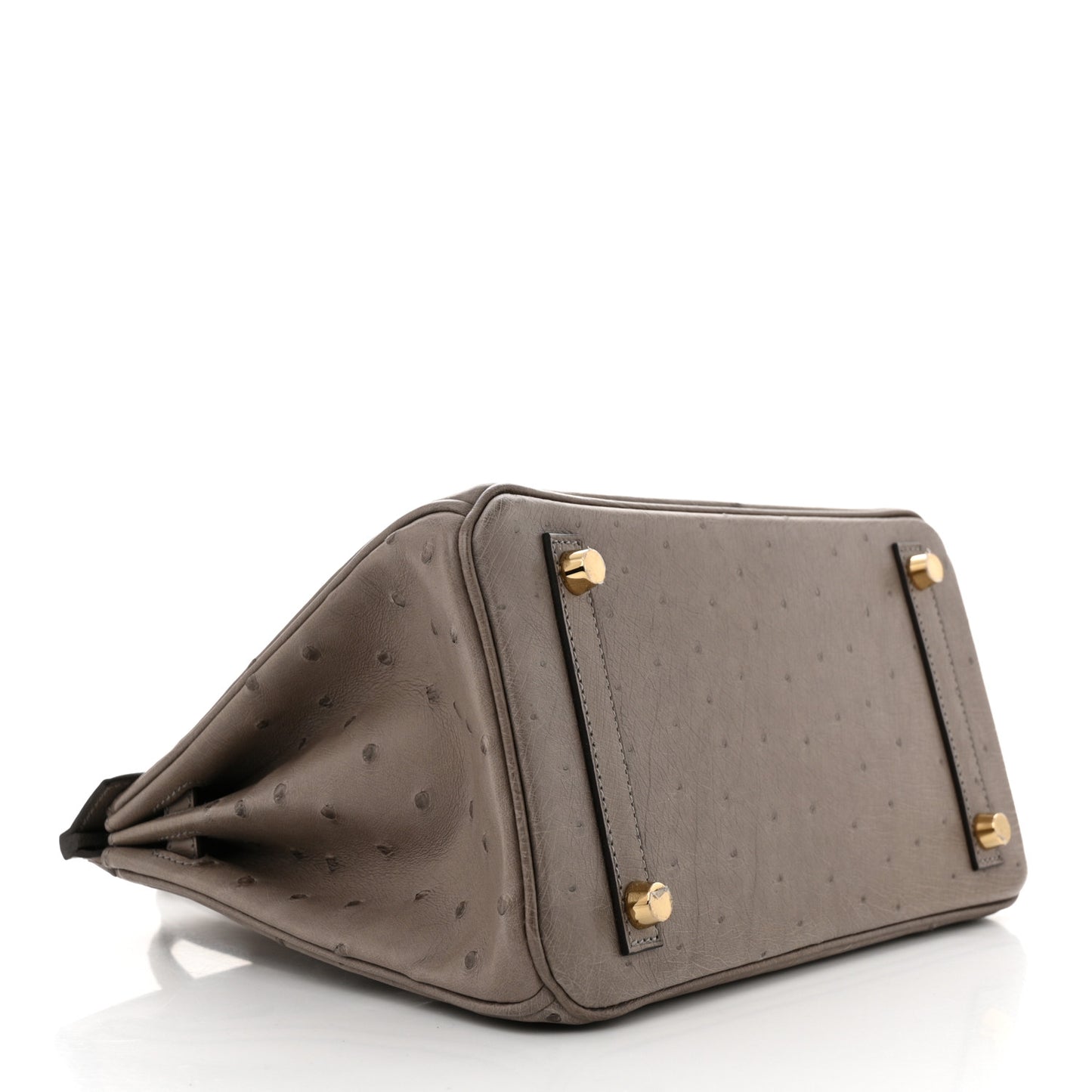 Ostrich Birkin 25 Gris Tourterelle