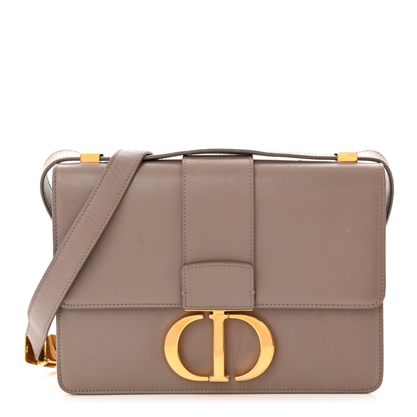 Box Calfskin 30 Montaigne Flap Bag Raw Beige