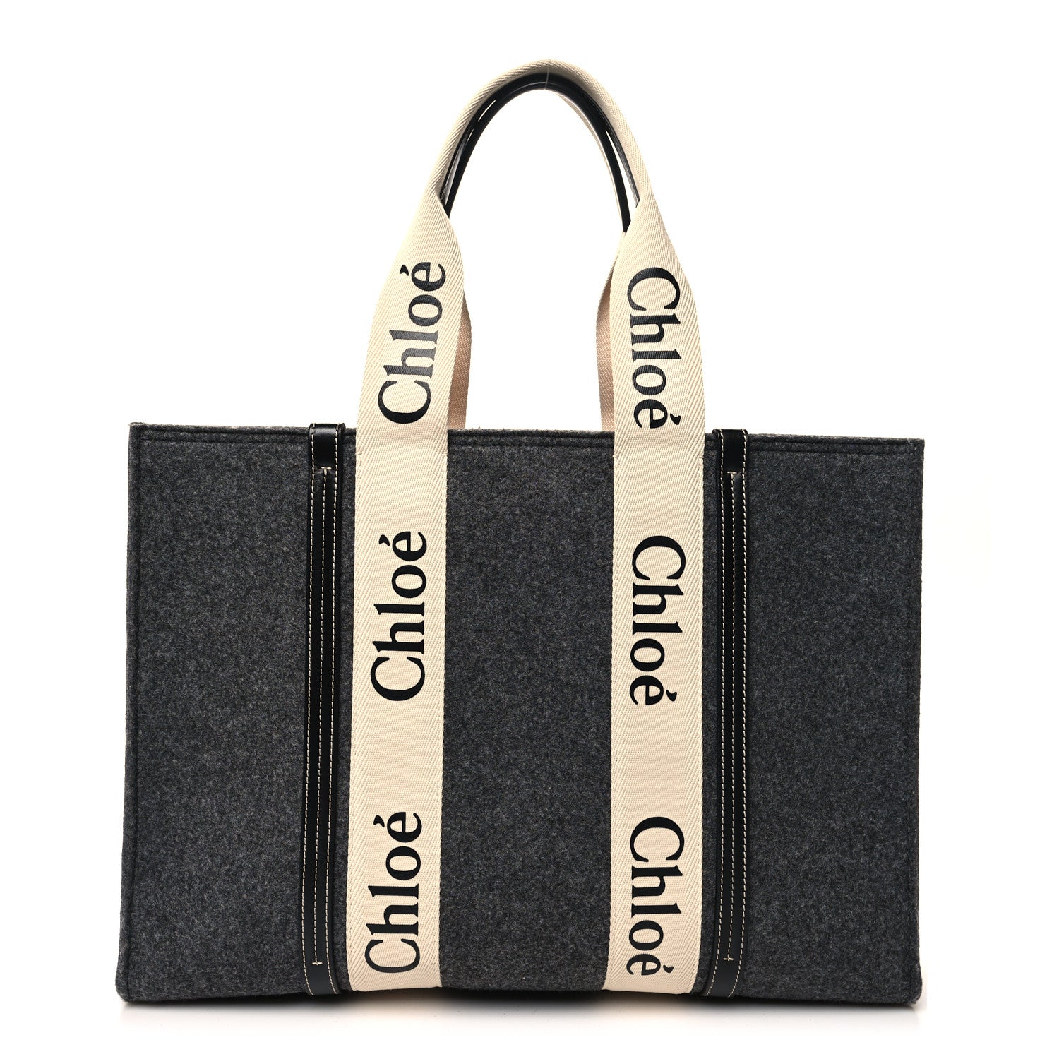 Chloe Felt Large Woody Ribbon Tote Cashmere Grey 1 of 10