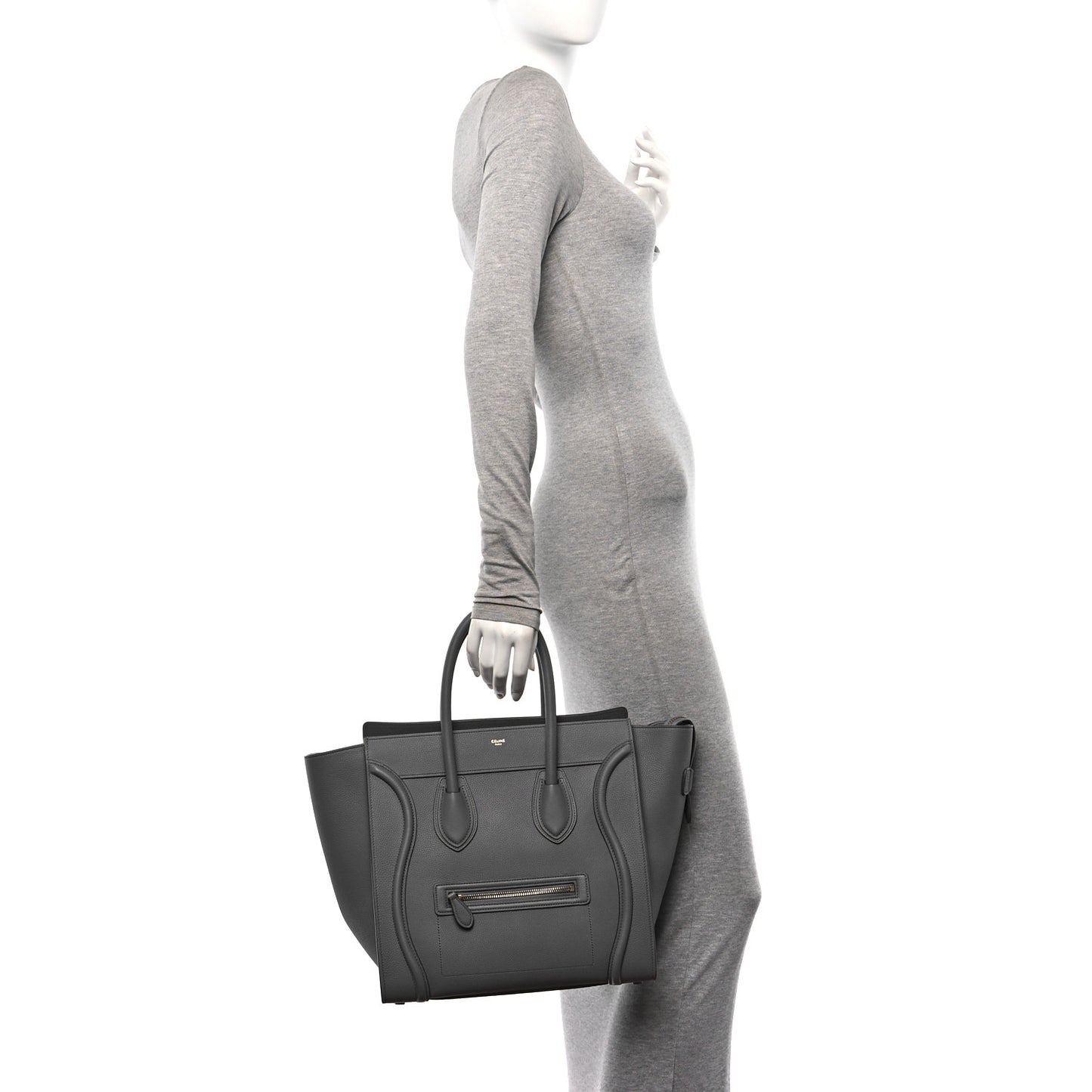 Drummed Calfskin Mini Luggage Kohl