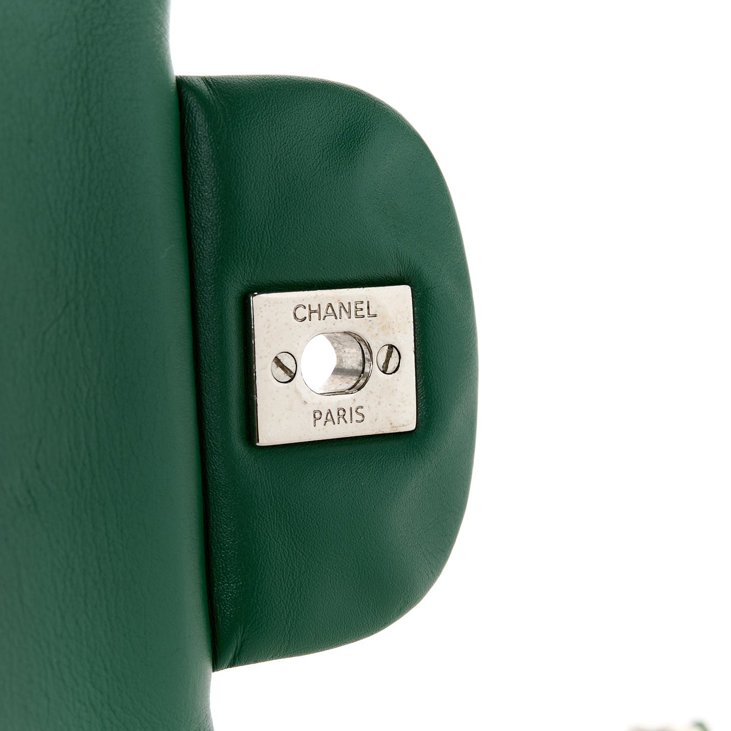 Patent Quilted Jumbo Double Flap Green