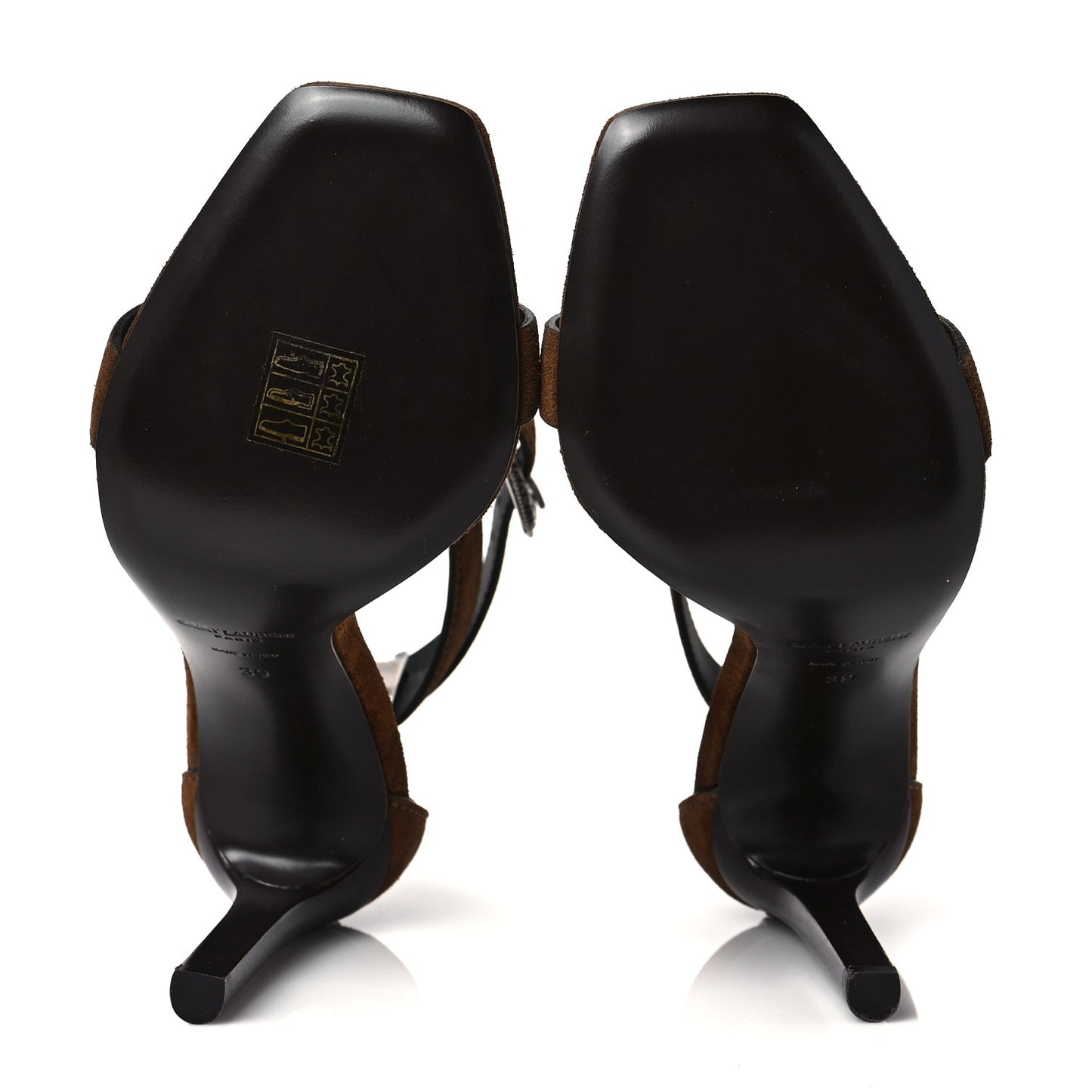 Suede Mica Buckle Western Ankle Sandals 39 Brown