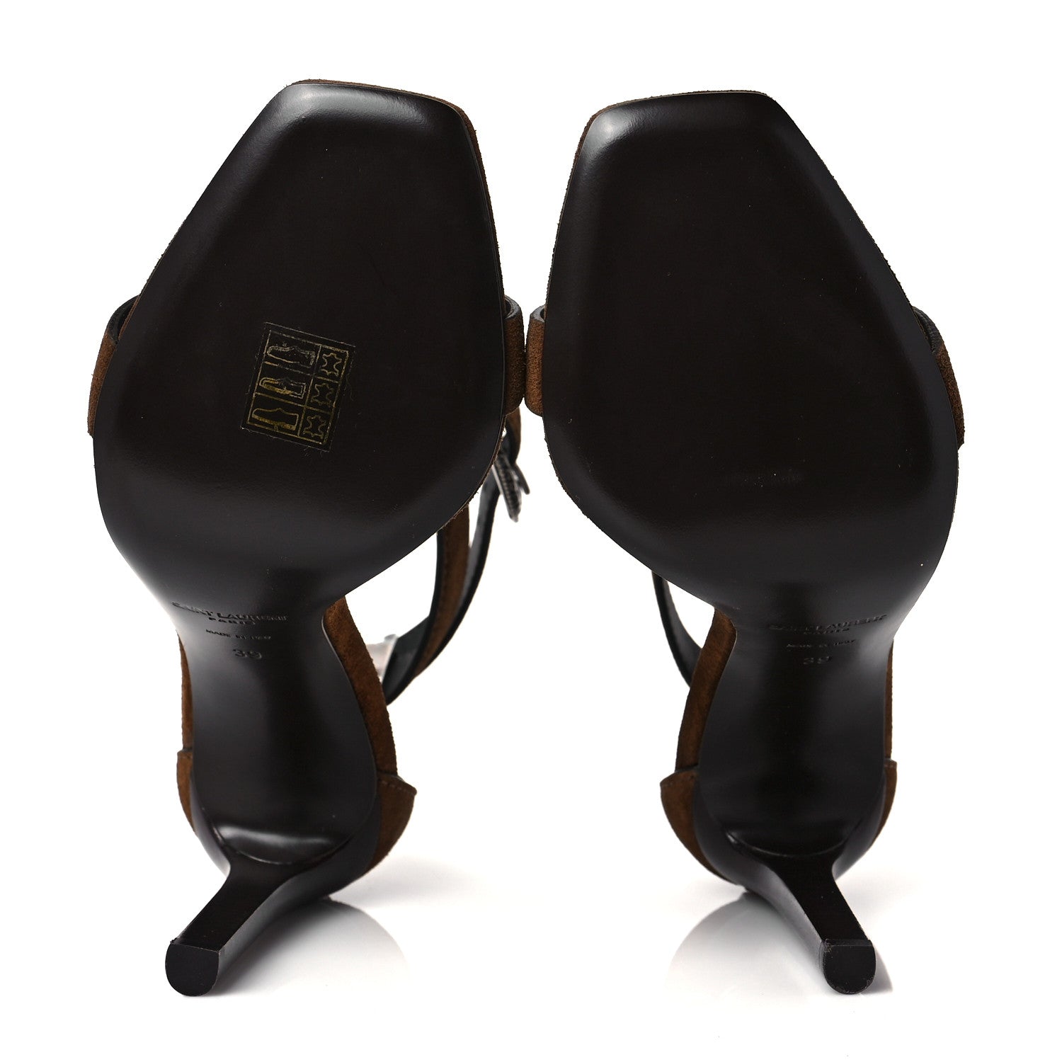 Saint Laurent Suede Mica Buckle Western Ankle Sandals 39 Brown 5 of 8
