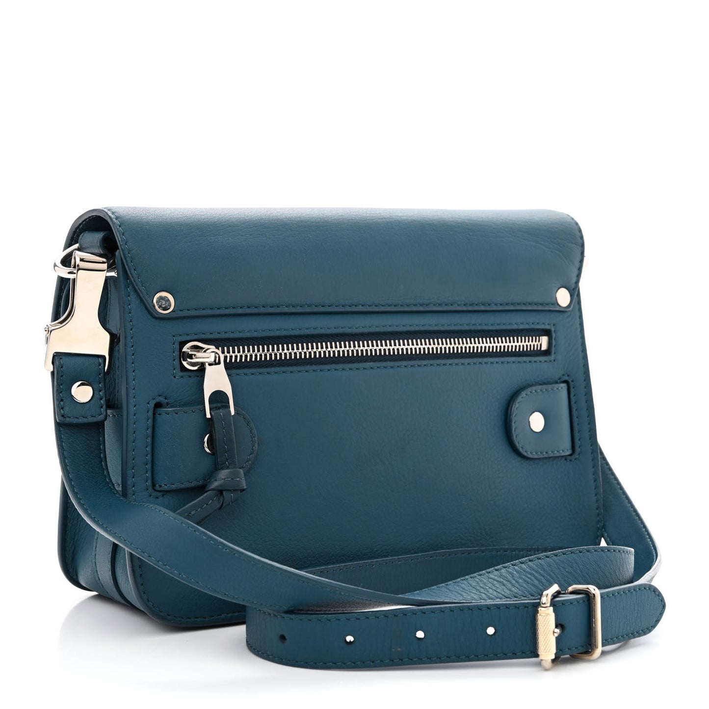 Calfskin Mini PS11 Classic Shoulder Bag Dark Teal