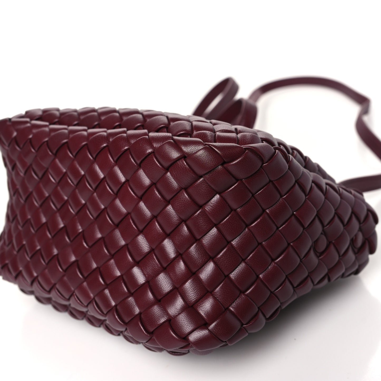 Nappa Intrecciato Small Cobble Top Handle Bag Barolo