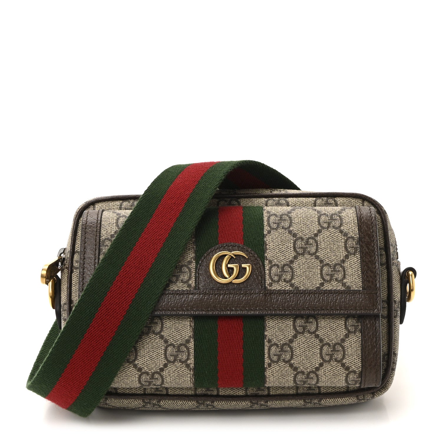 Gucci Beige GG Monogram with Green and Red Web Stripe Gucci Baseball Cap in Brown GG Canvas with Green/Red Web  main image 4