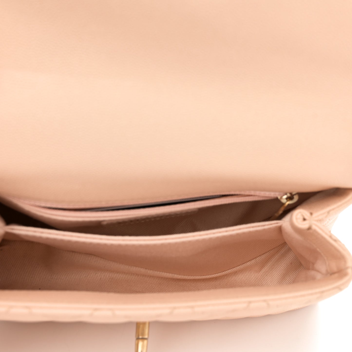 Caviar Quilted Mini Coco Handle Flap Beige