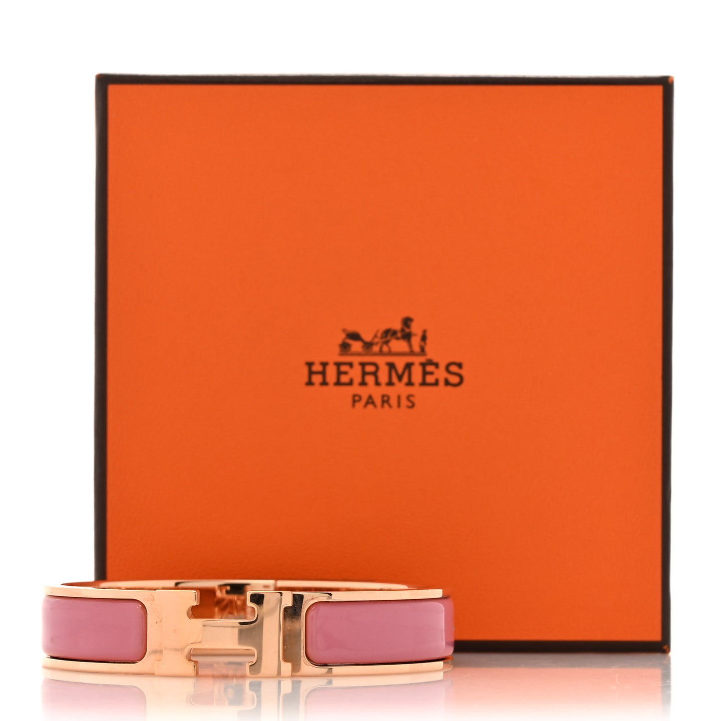 Enamel Narrow Clic Clac H Bracelet PM Rose Patch