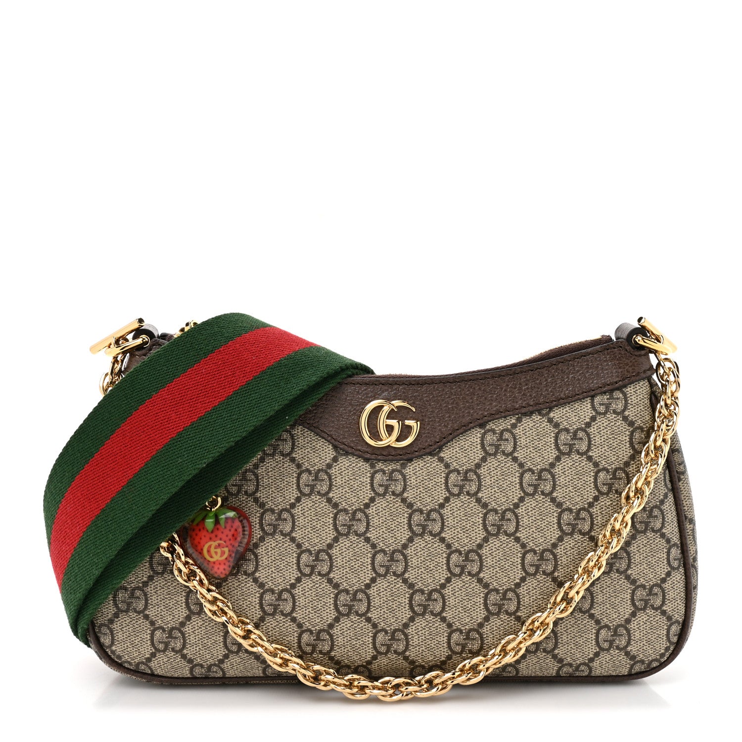 Gucci GG Supreme Monogram Textured Dollar Calfskin Web Small