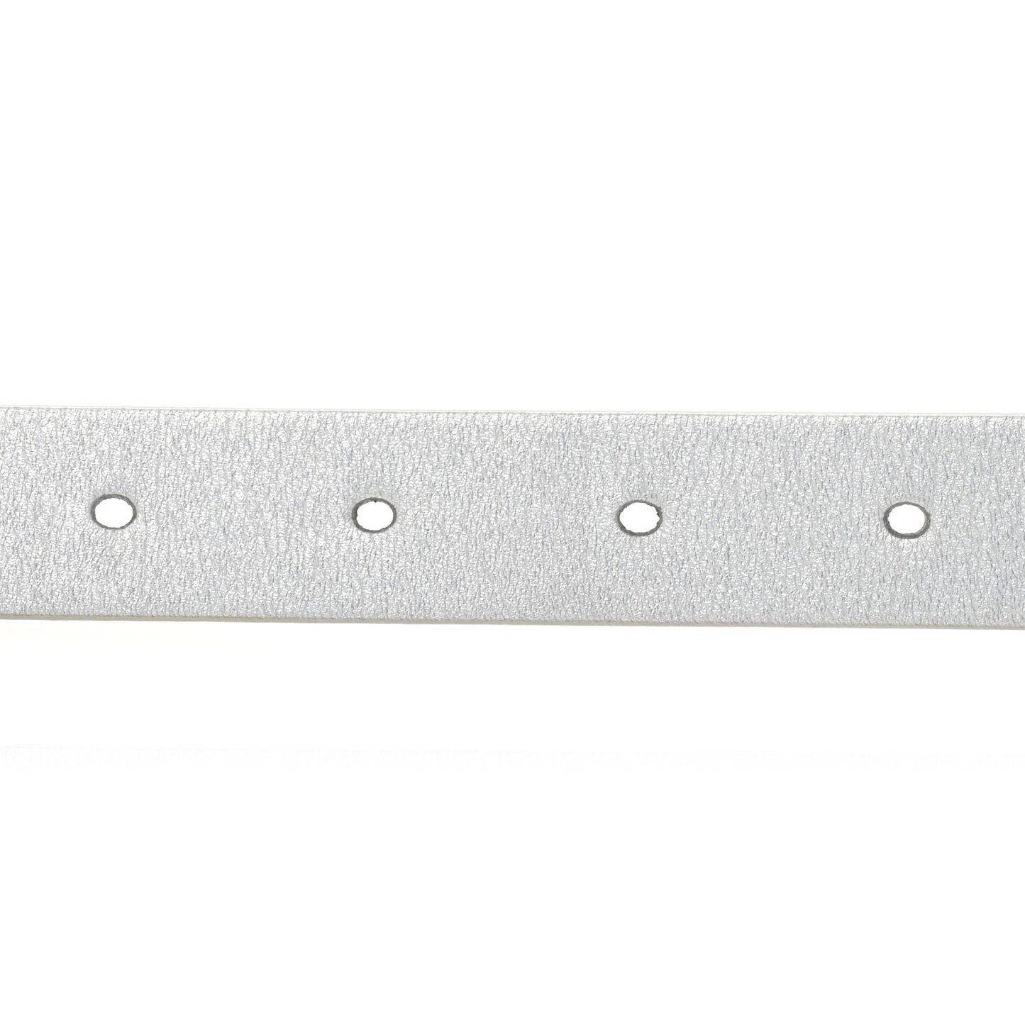 Metallic Calfskin Saddle Belt 80 32 Silver