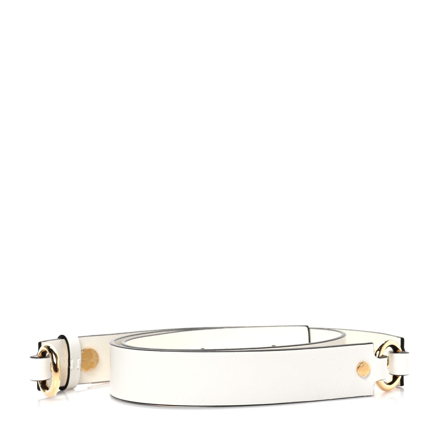 X FENDI Calfskin Fendace Logo Belt 100 40 White