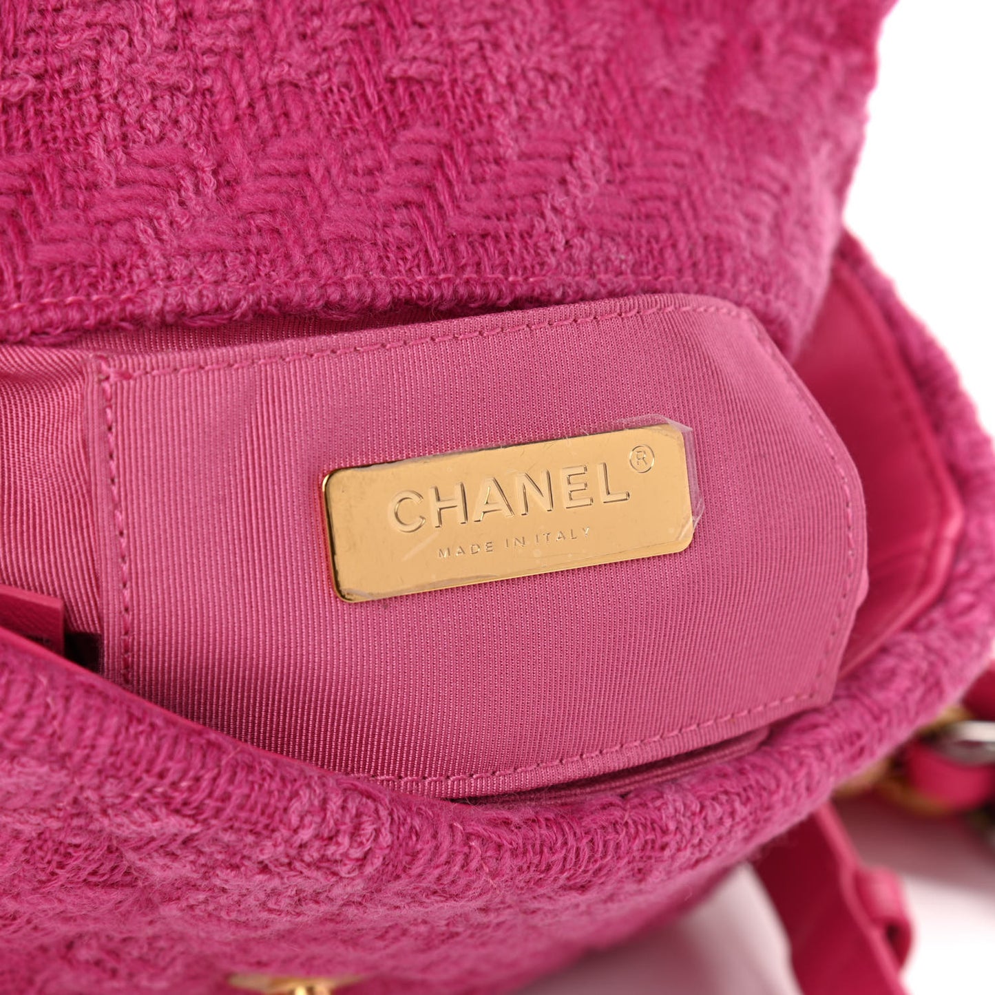 Tweed Quilted Chanel 19 Waist Bag Pink
