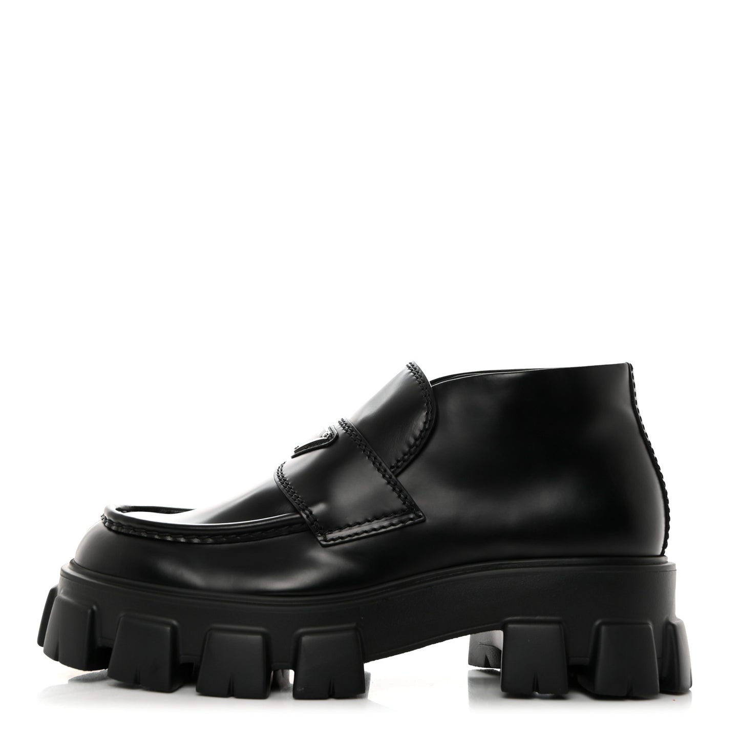 Spazzolato Rois Metal Triangle Logo Mens Monolith 60mm Mid Loafers 8.5 Black