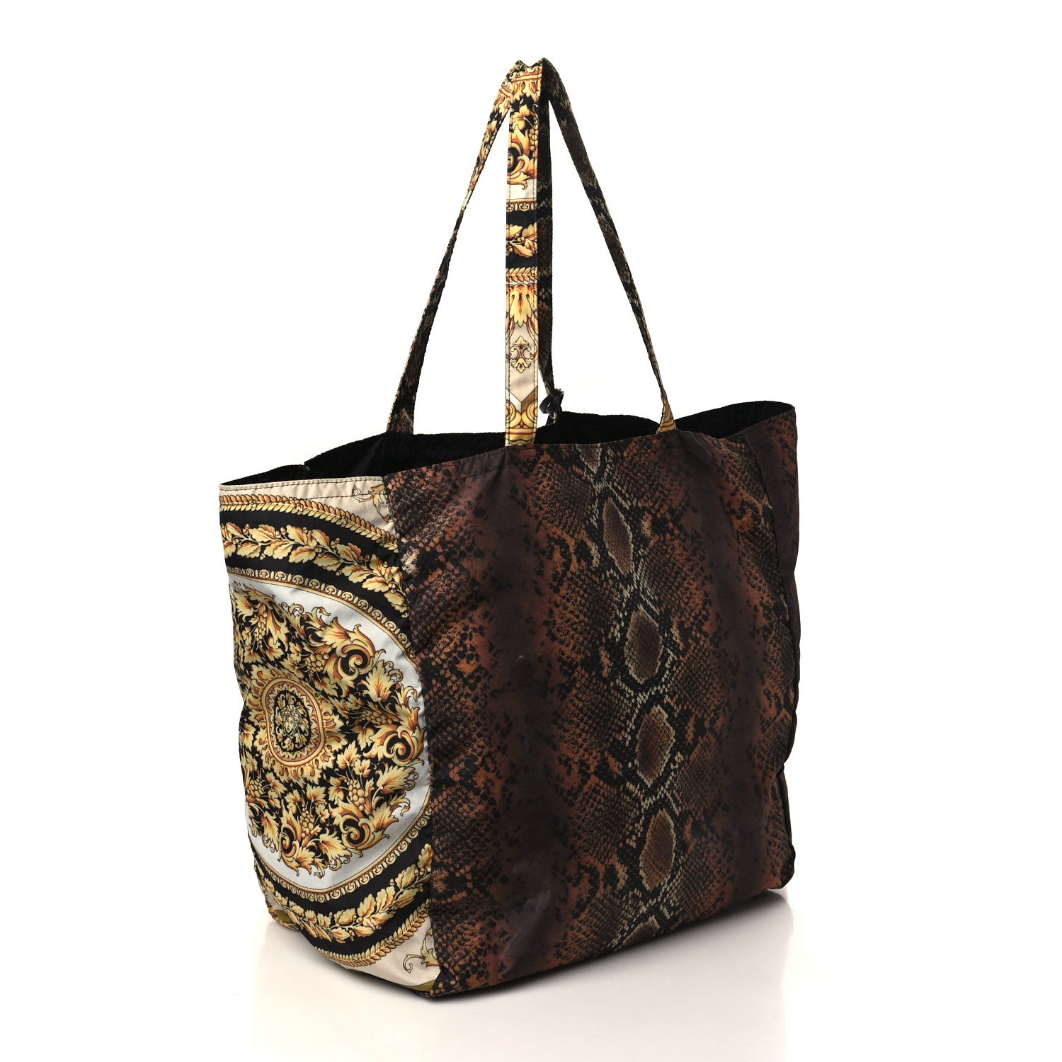 Versace Fabric Calfskin Baroque Print Tote Multicolor 3 of 9