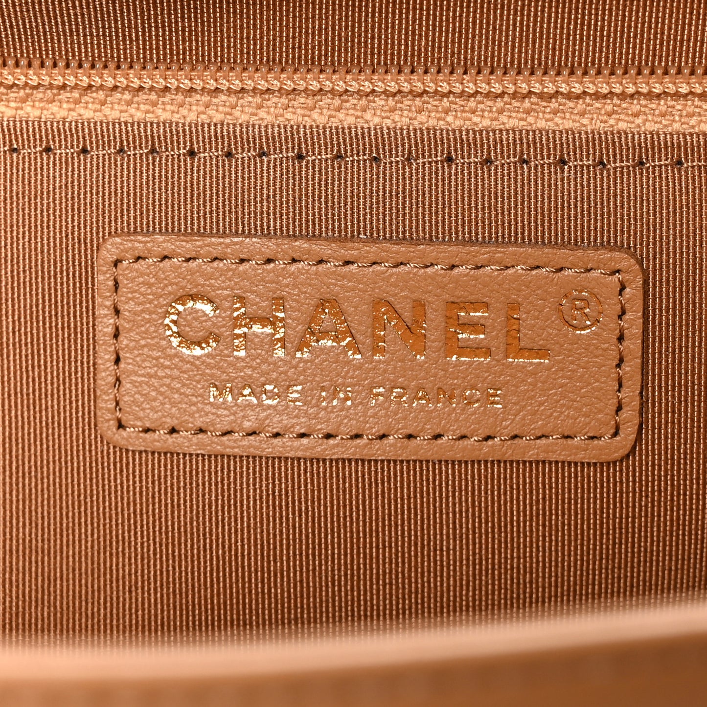 Lambskin Chevron Quilted Flap Camel