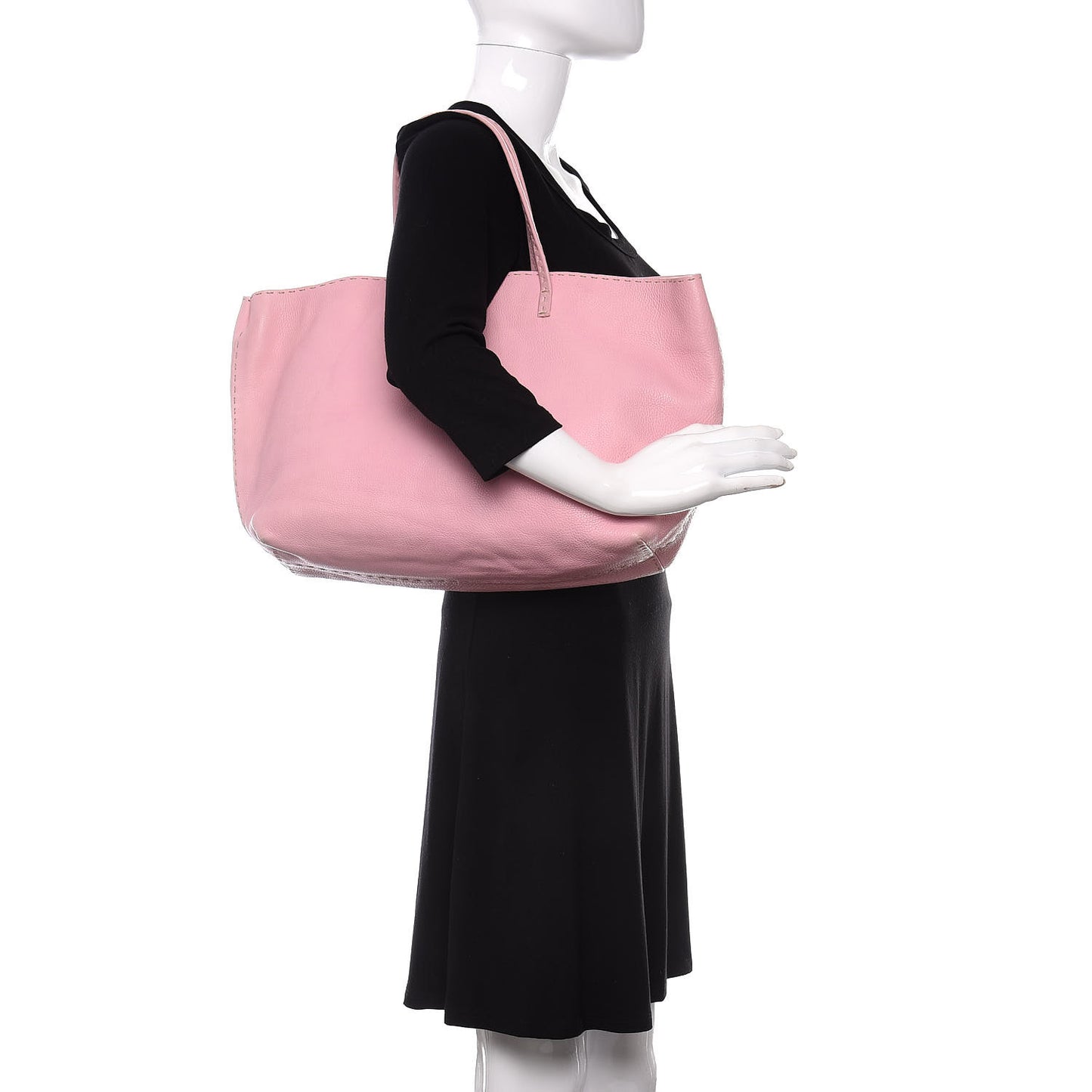 Calfskin Romano Selleria Roll Tote Rosa