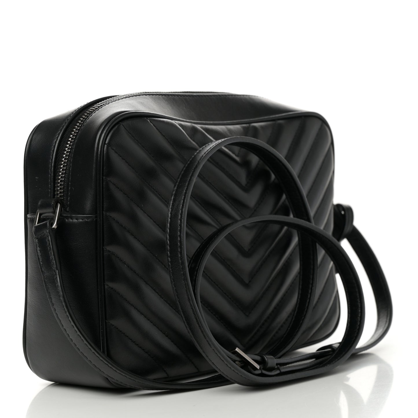 Calfskin Matelasse Monogram Lou Camera Bag Black