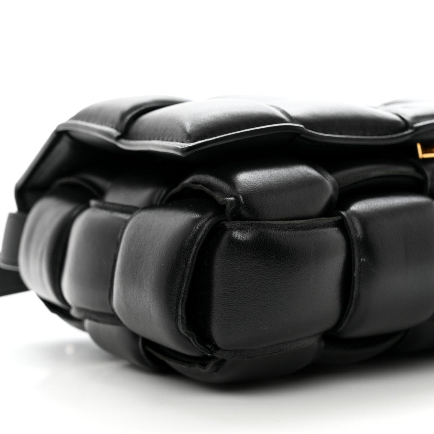 Nappa Maxi Intreccio Padded Cassette Crossbody Bag Black