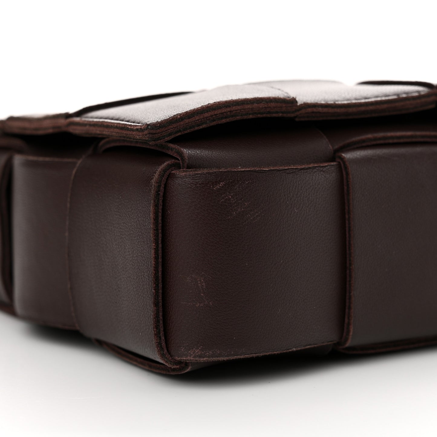 Lambskin Maxi Intrecciato Cassette Crossbody Bag Fondant