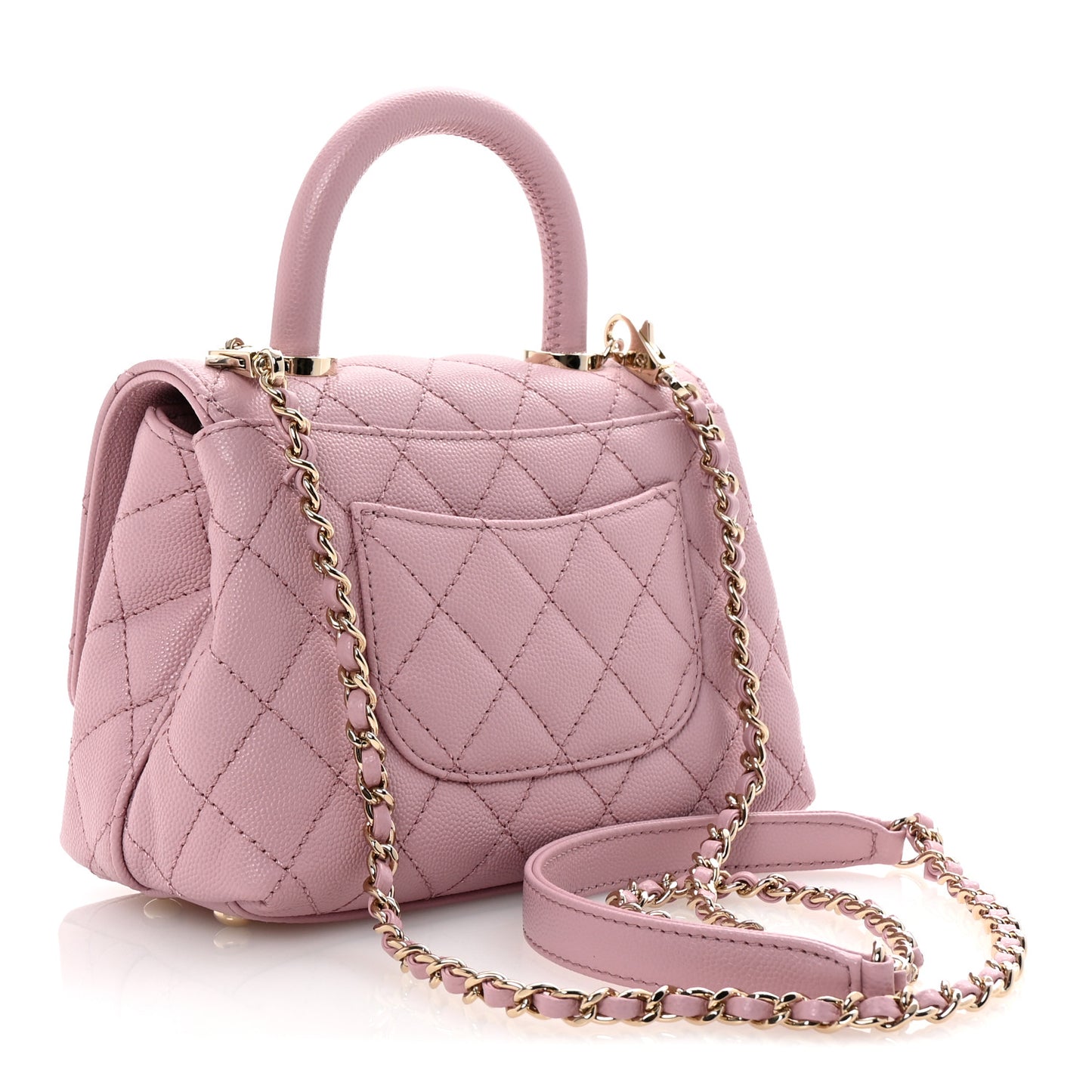 Caviar Quilted Extra Mini Coco Handle Flap Light Pink
