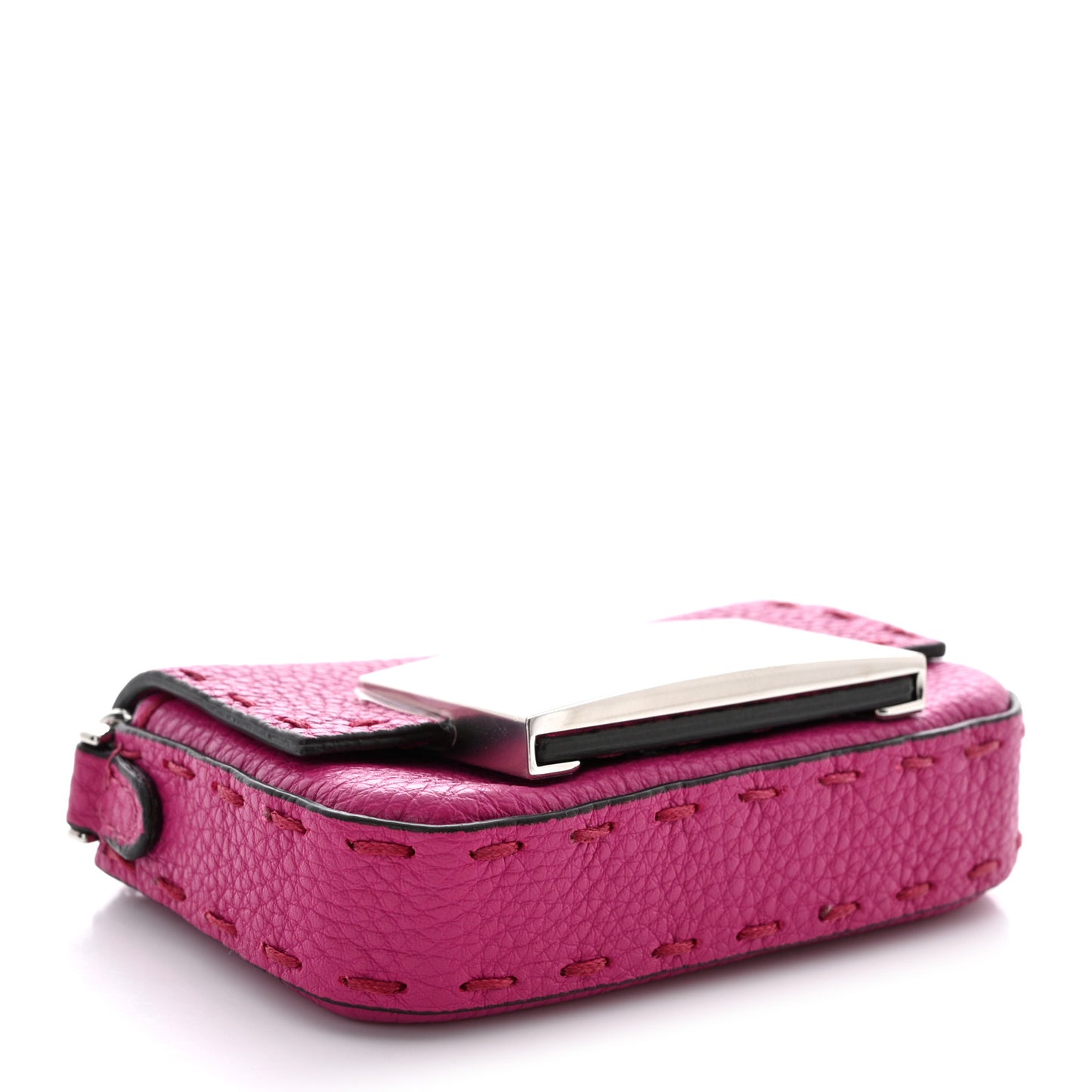 Cuoio Romano Selleria Nano Maxi Buckle Baguette Charm Magenta