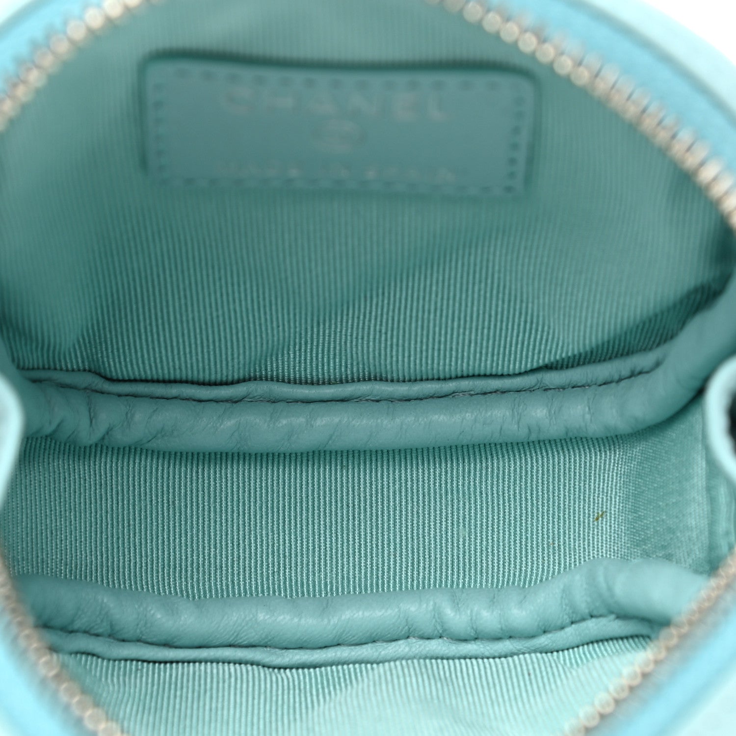 Chanel Lambskin Quilted Zip Around Classic Coin Purse Light Blue 5 of 8