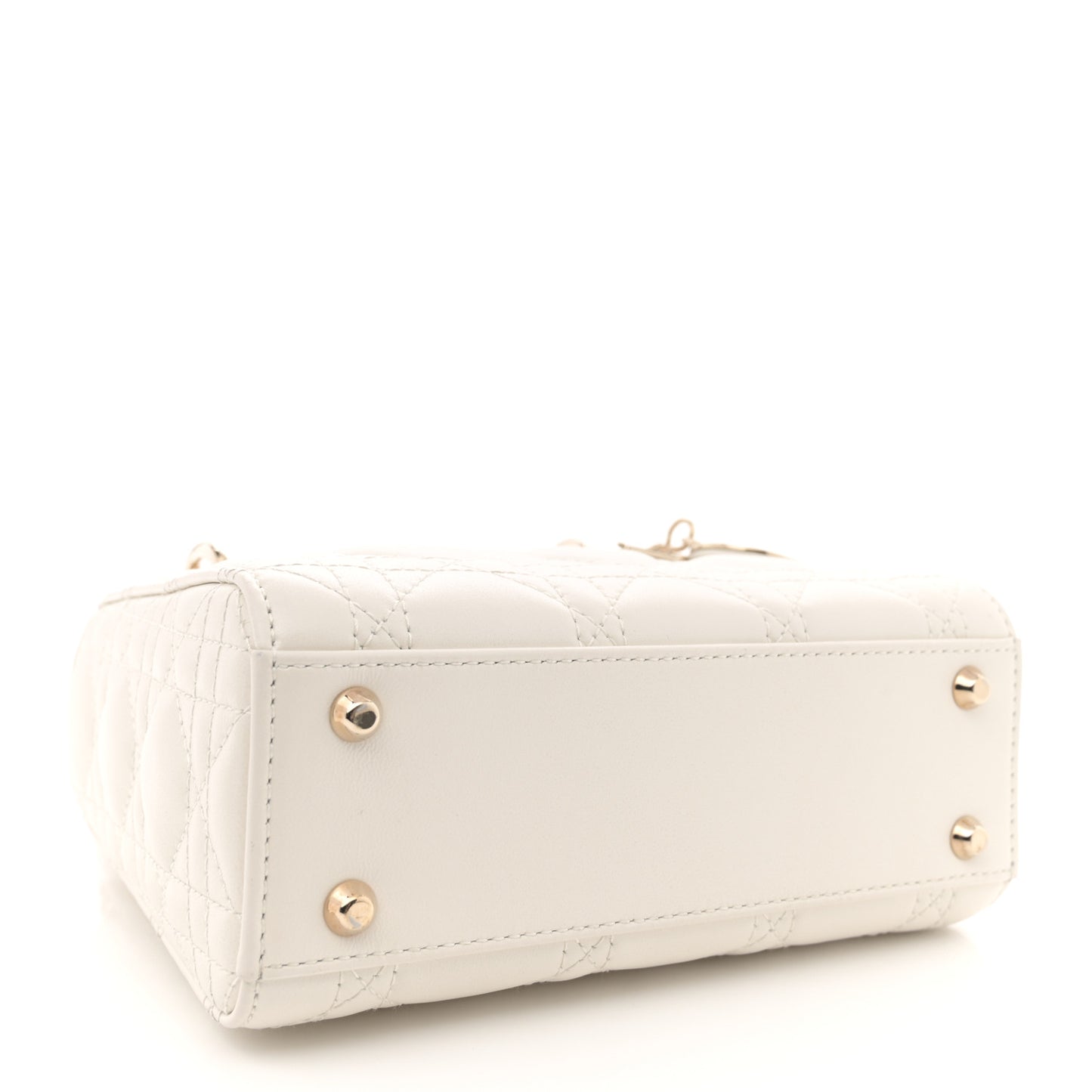 Lambskin Cannage Mini Lady Dior Latte