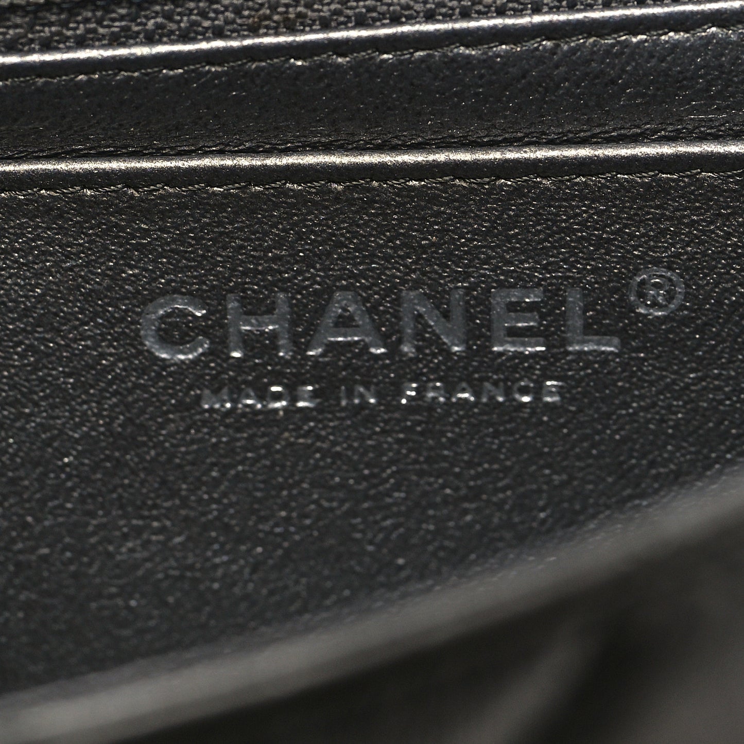 Iridescent Calfskin Quilted Mini Rectangular Flap Charcoal Grey
