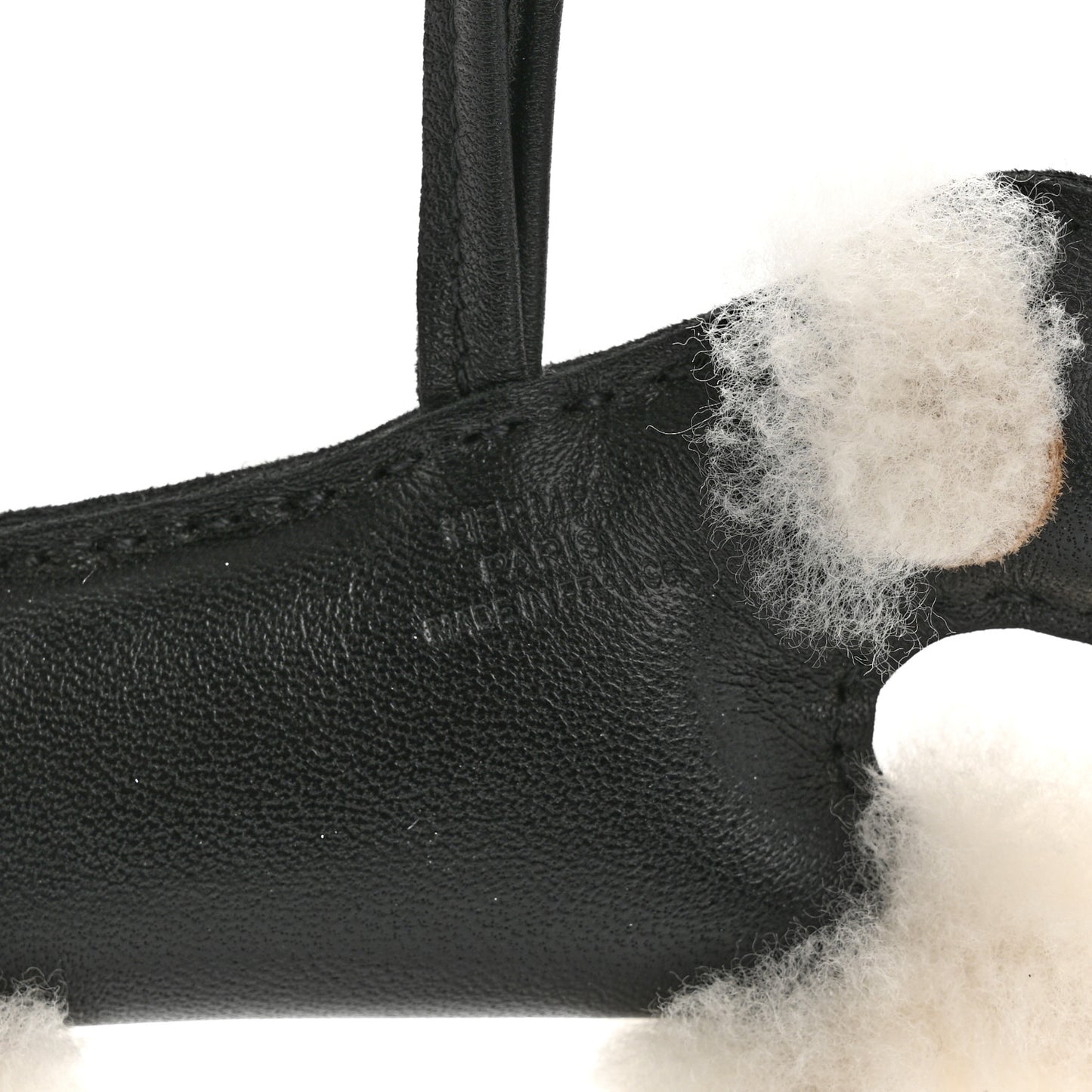 Milo Lambskin Shearling Budy Charm Black