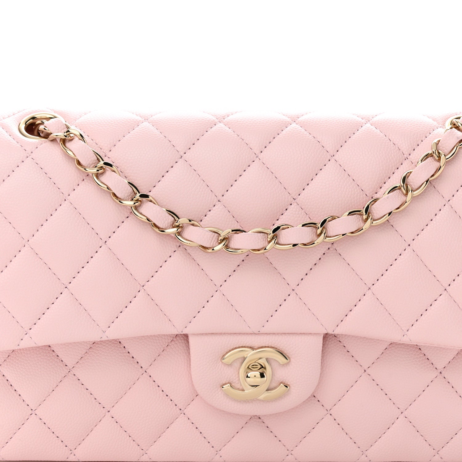 Chanel Caviar Quilted Medium Double Flap Light Pink 8 of 11