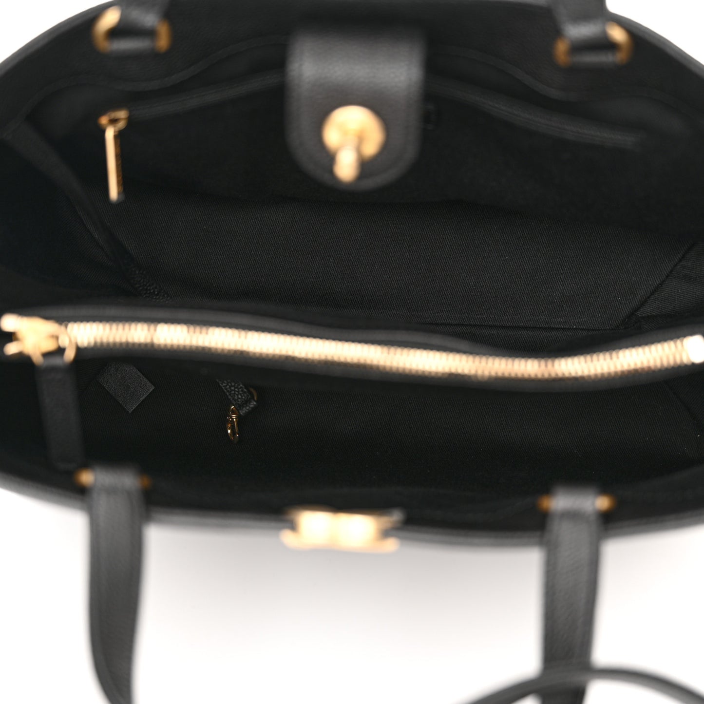 Caviar Stitched Large Shopping Tote Bag Black
