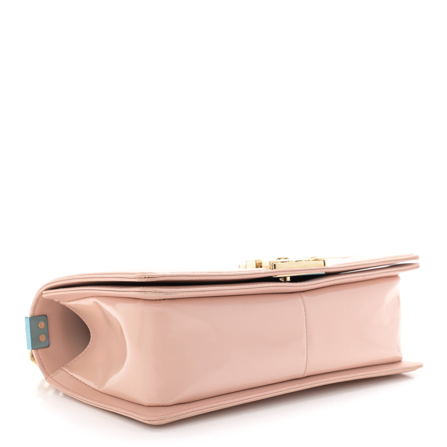 Patent Calfskin Quilted Medium Boy Flap Light Pink
