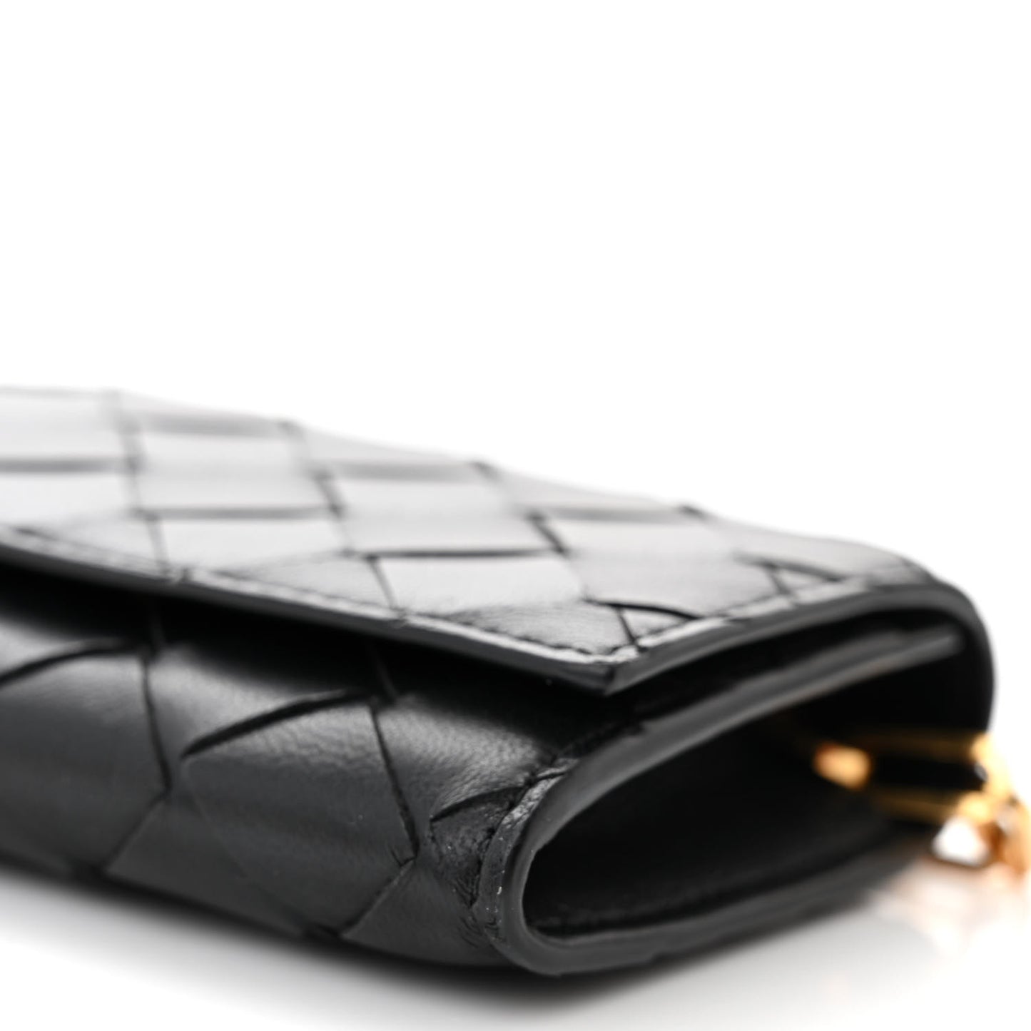 Nappa Intrecciato Card Case On Chain Black