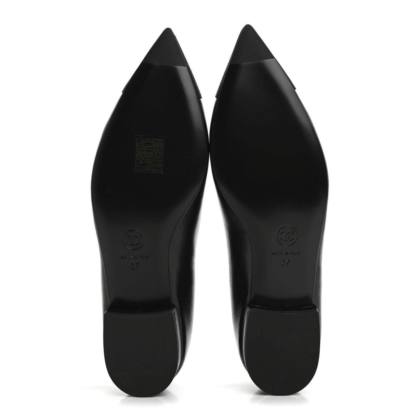 Shiny Lambskin Grosgrain Pearl Mary Jane Flats 37 Black