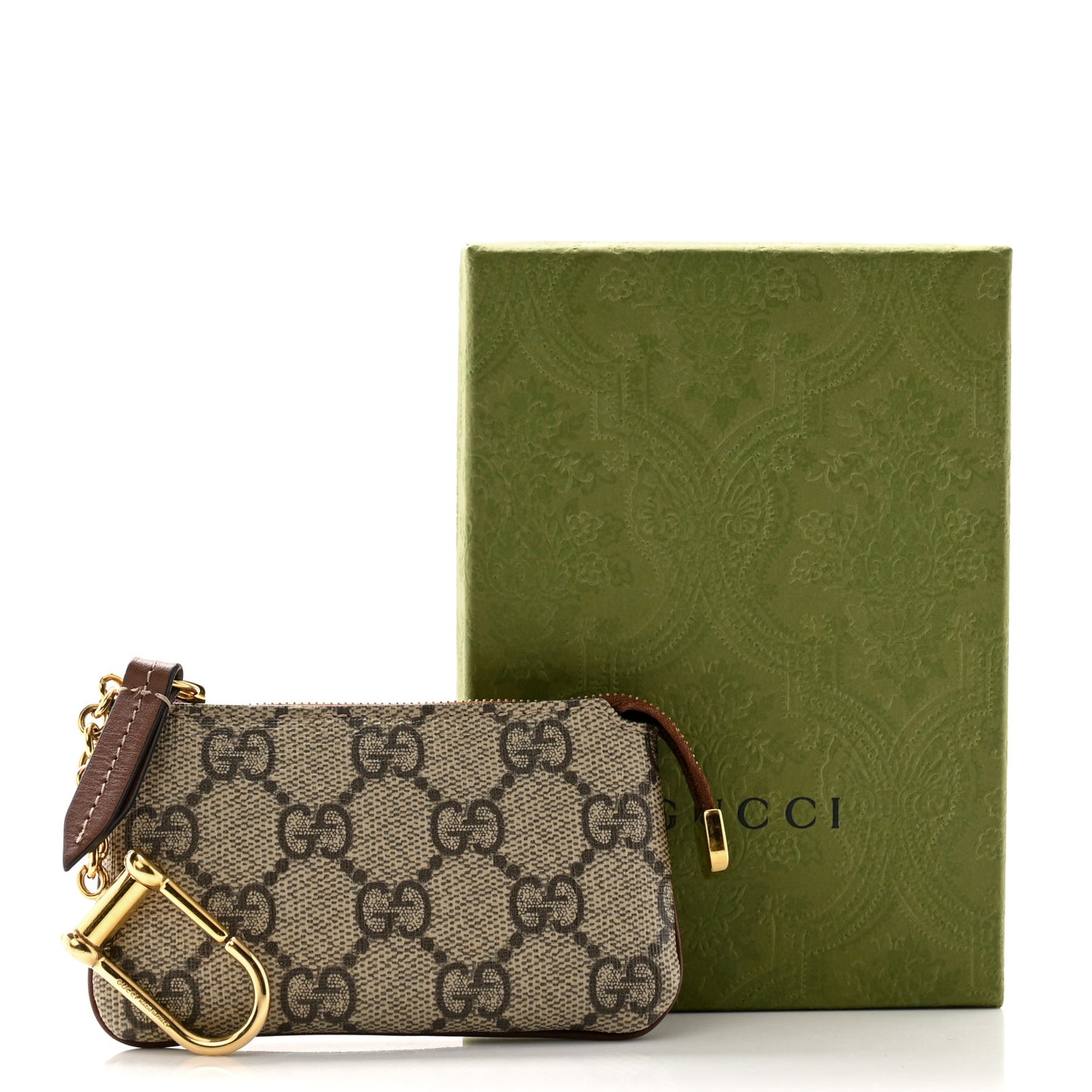GG Supreme Monogram Key Case Brown