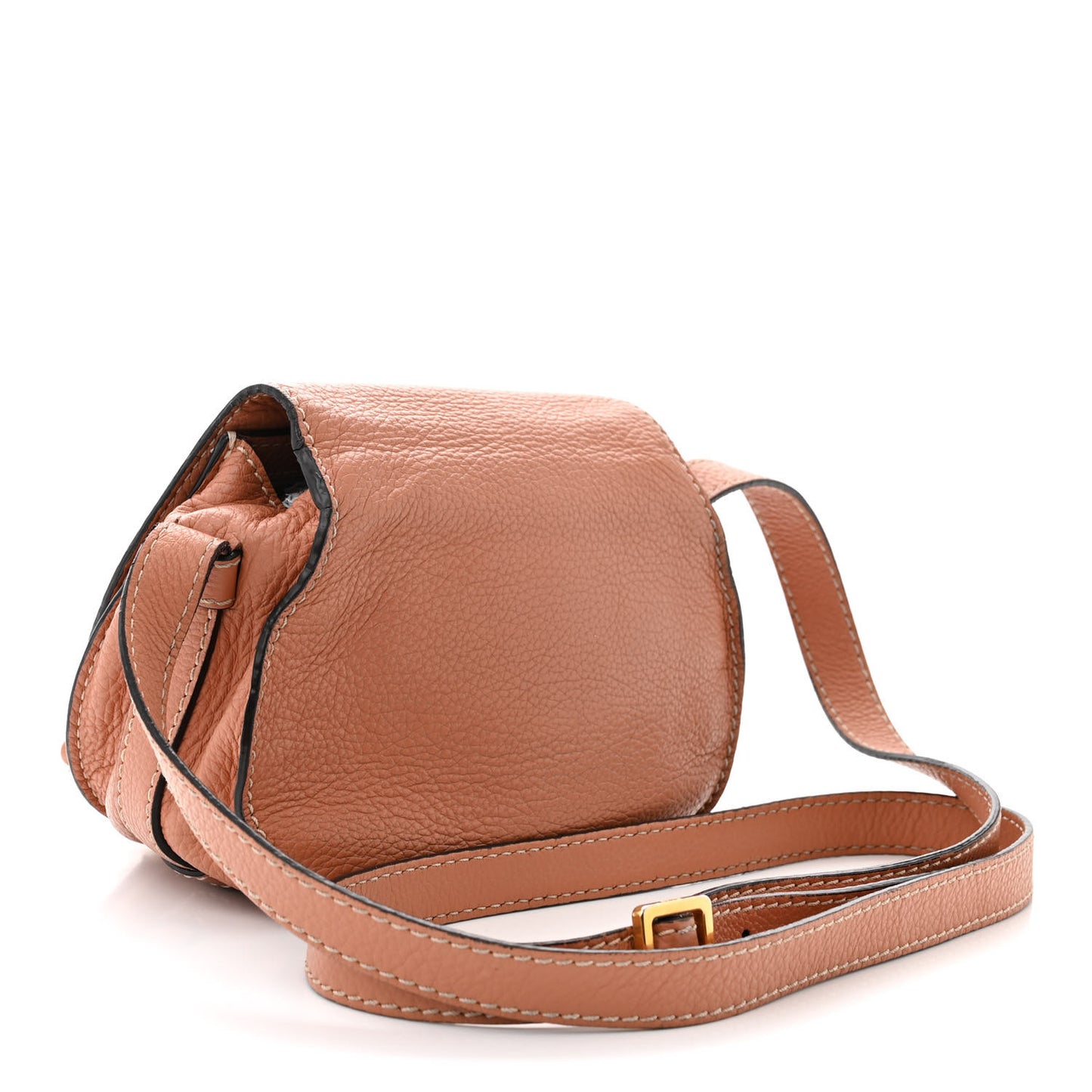 Calfskin Mini Marcie Round Crossbody Bag Peach Bloom
