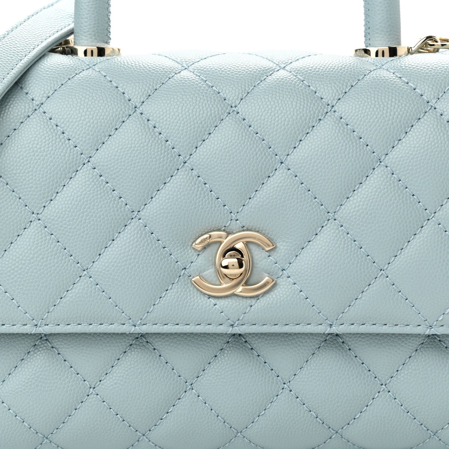 Chanel Caviar Quilted Mini Coco Handle Flap Light Blue 8 of 11
