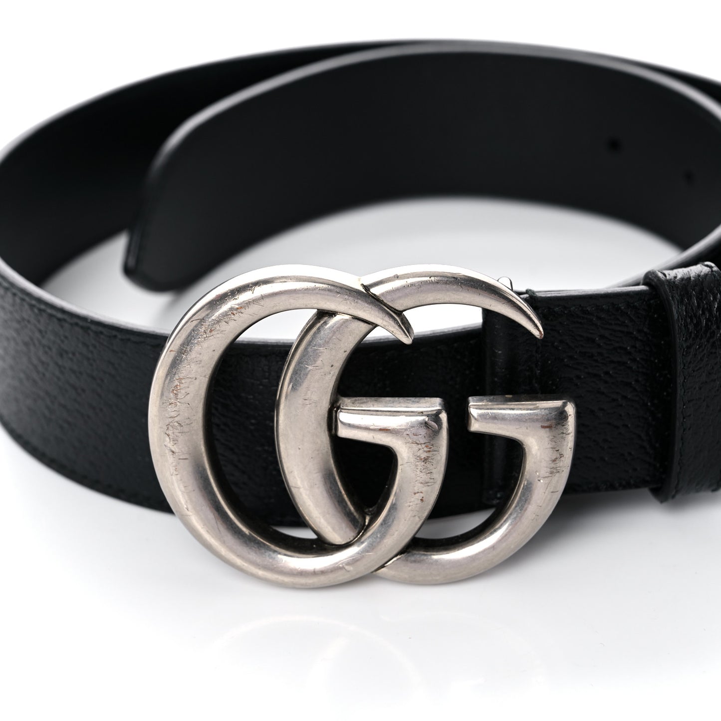 Textured Dollar Calfskin Nickel Double G 40mm Belt 70 28 Black