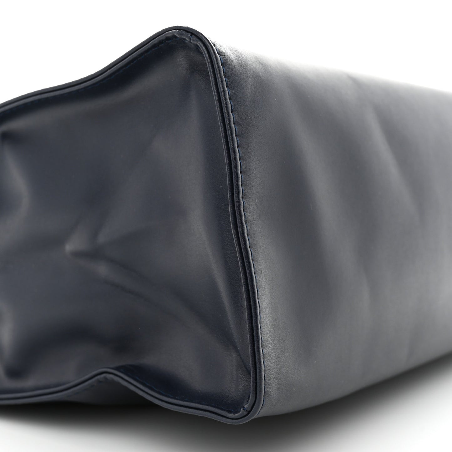 Vegan Leather Medium Shopping Bag Navy