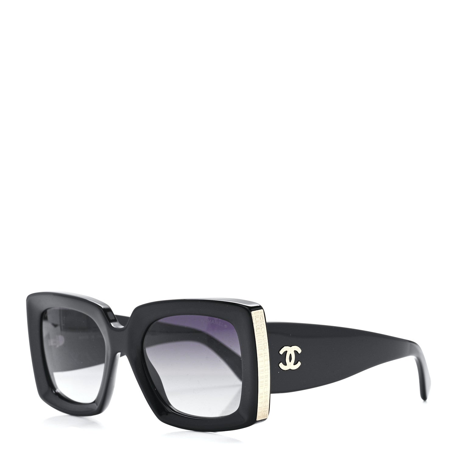 Chanel Acetate Rectangle Sunglasses 5435 Black 1 of 8