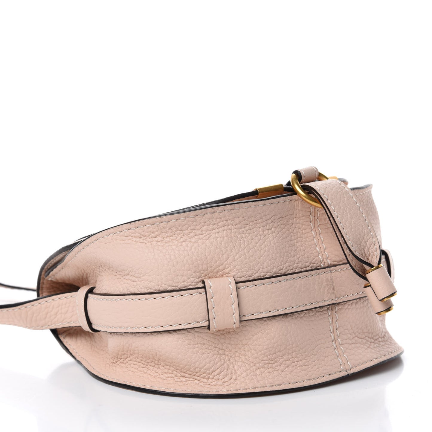 Calfskin Mini Marcie Round Crossbody Bag Blush Nude