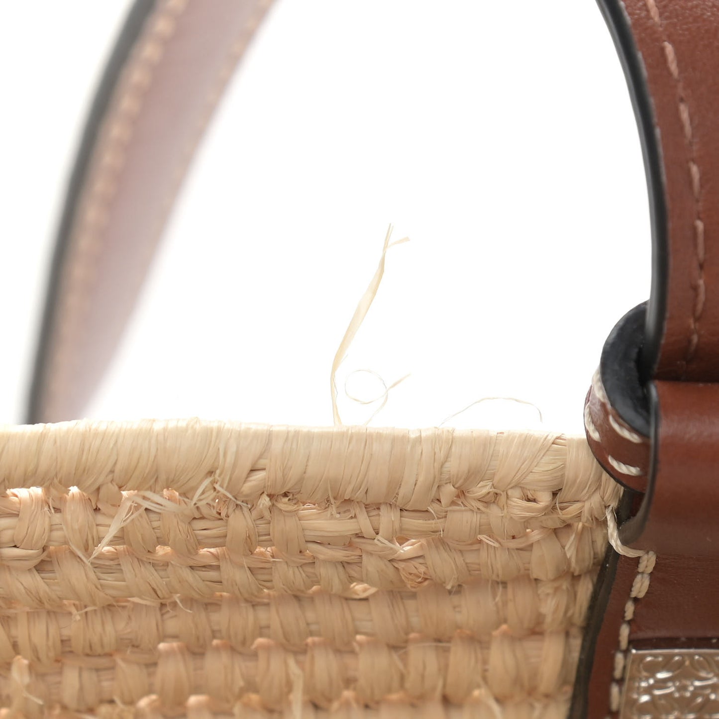 Raffia Small Square Basket Tote Bag Natural Tan