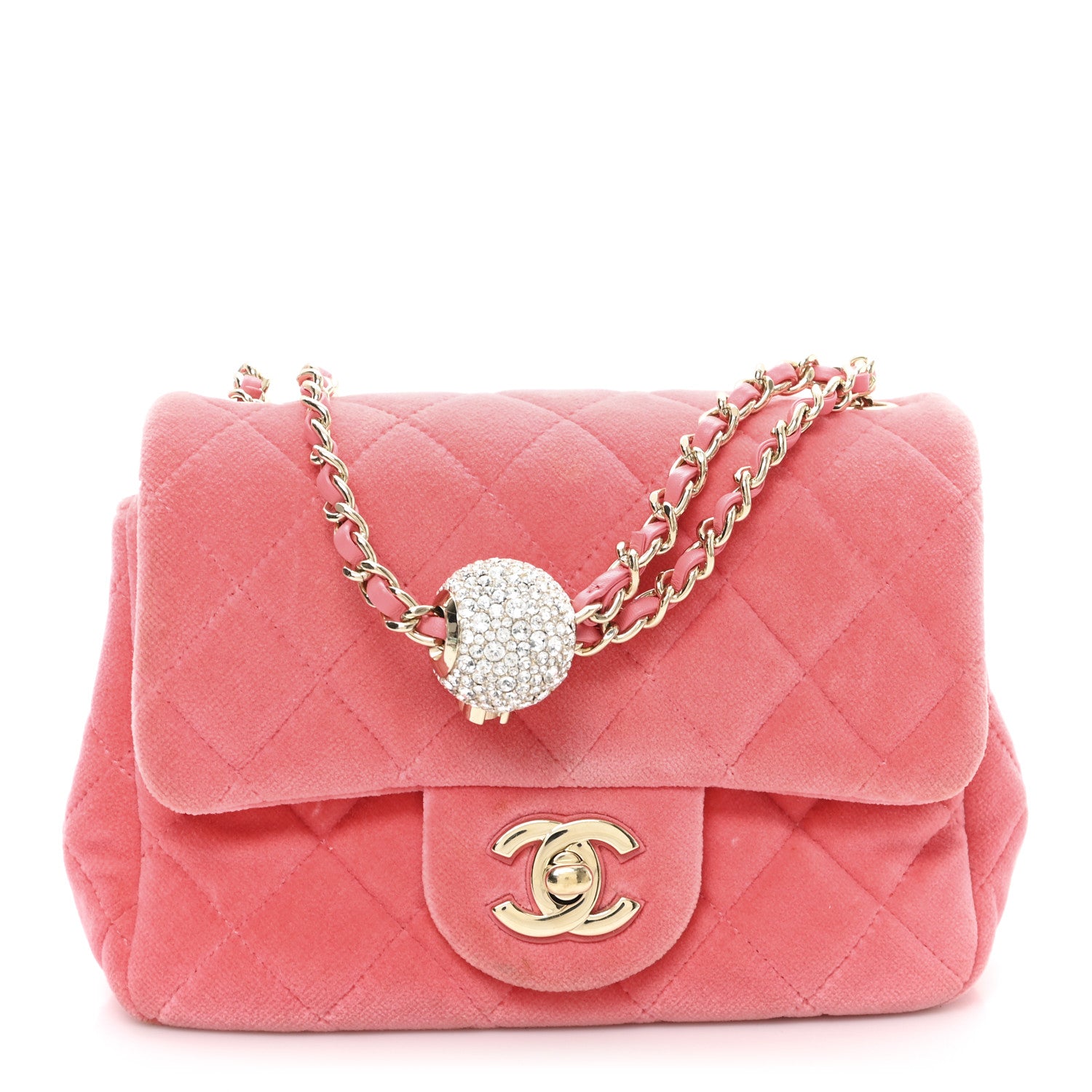 chanel mini velvet backpack Chanel Velvet Quilted Mini Square Pearl Crush Flap Coral 1795704 – FASHIONPHILE