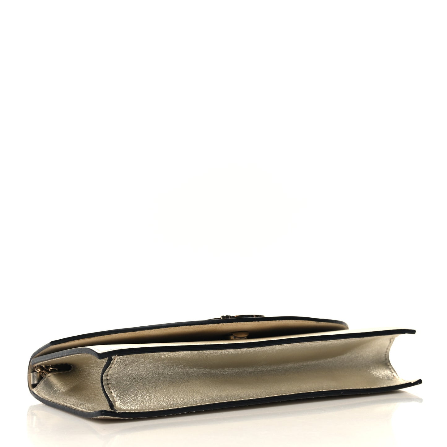 Metallic Nappa Laminated Loubi54 Crossbody Clutch Gold