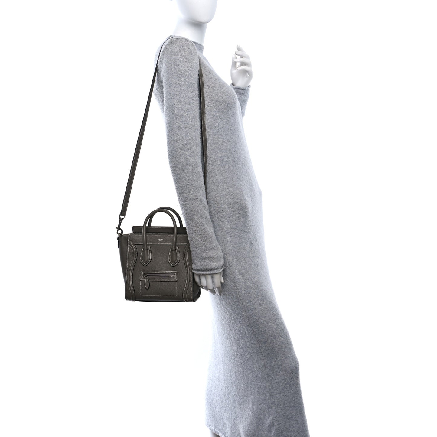 Drummed Calfskin Nano Luggage Souris