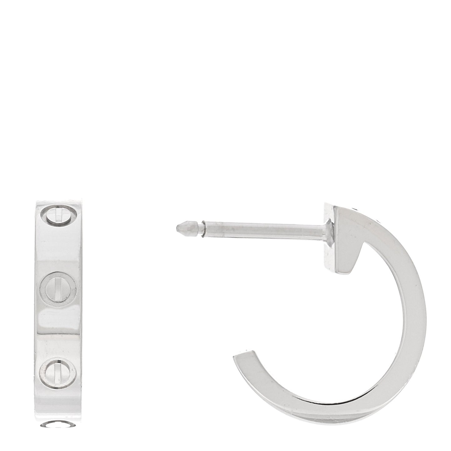 18K White Gold Small LOVE Hoop Earrings