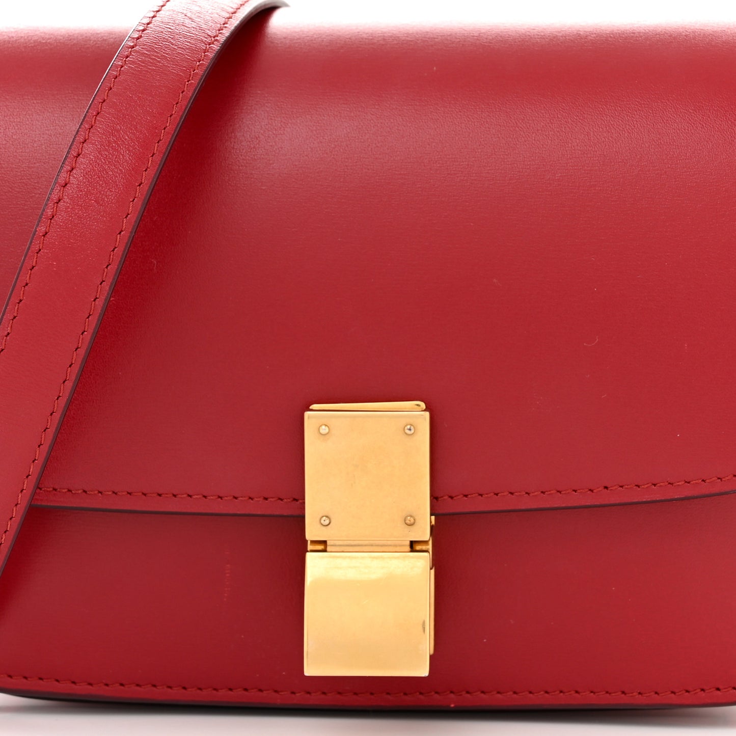 Smooth Calfskin Small Classic Box Flap Bag Red