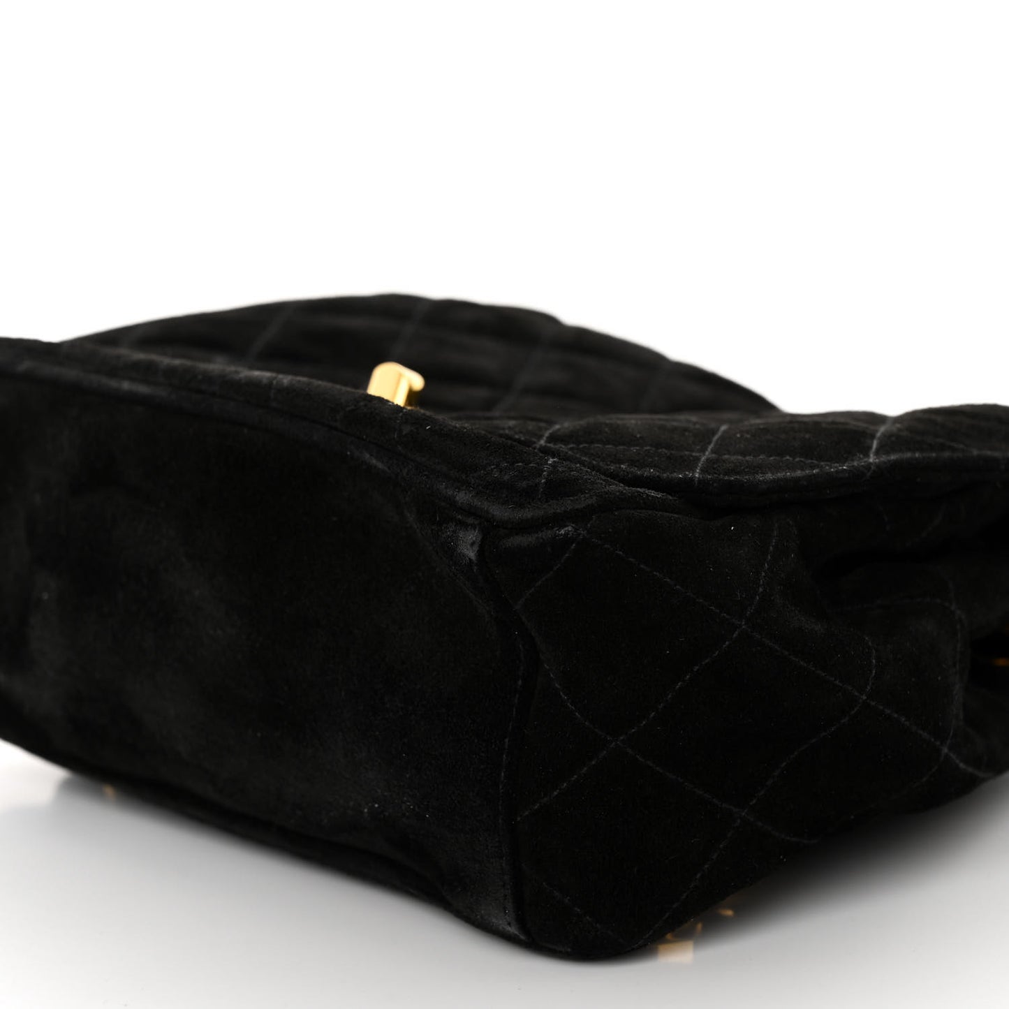 Suede Quilted CC Drawstring Backpack Black